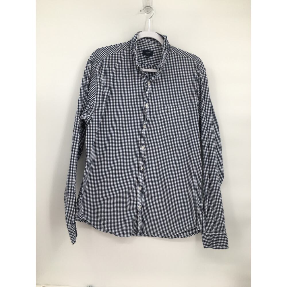 J. Crew Check Pattern Button Front Long Sleeve Sh… - image 1